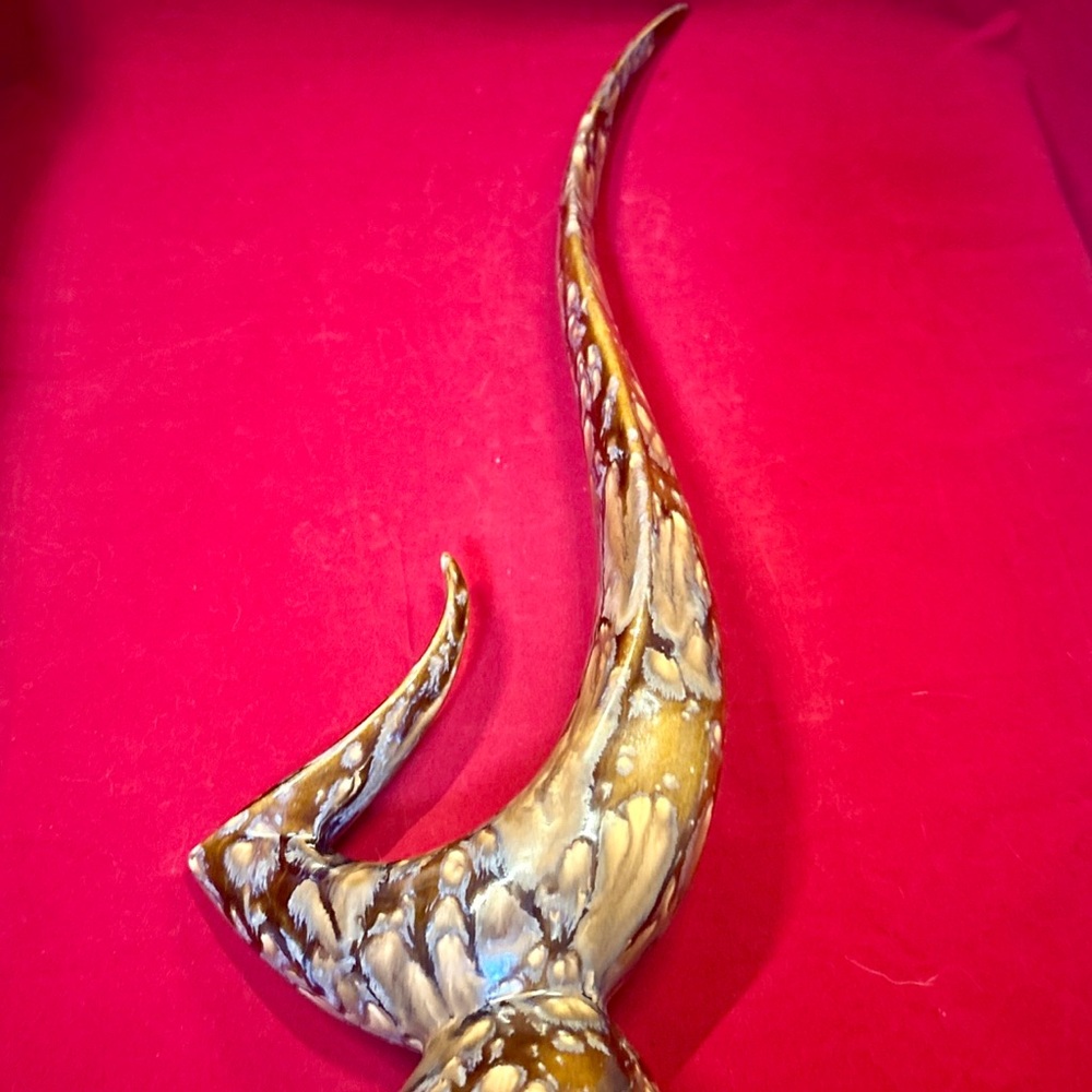 Vintage 1960s French Handmade Ceramic Abstract Faux Bois Bird Sculpture 17”